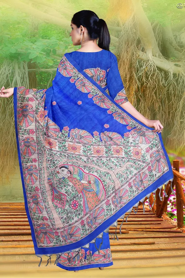 Printed_Madhubani_Cotton_Silk_saree_for_women