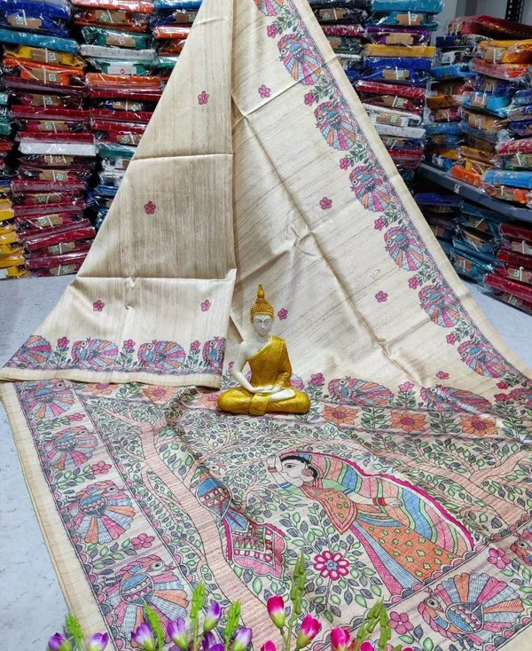 Printed_Madhubani_Cotton_Silk_saree_for_women