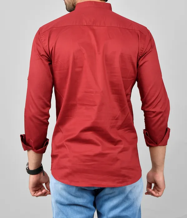 Men_Solid_Straight_Kurta_(Maroon)