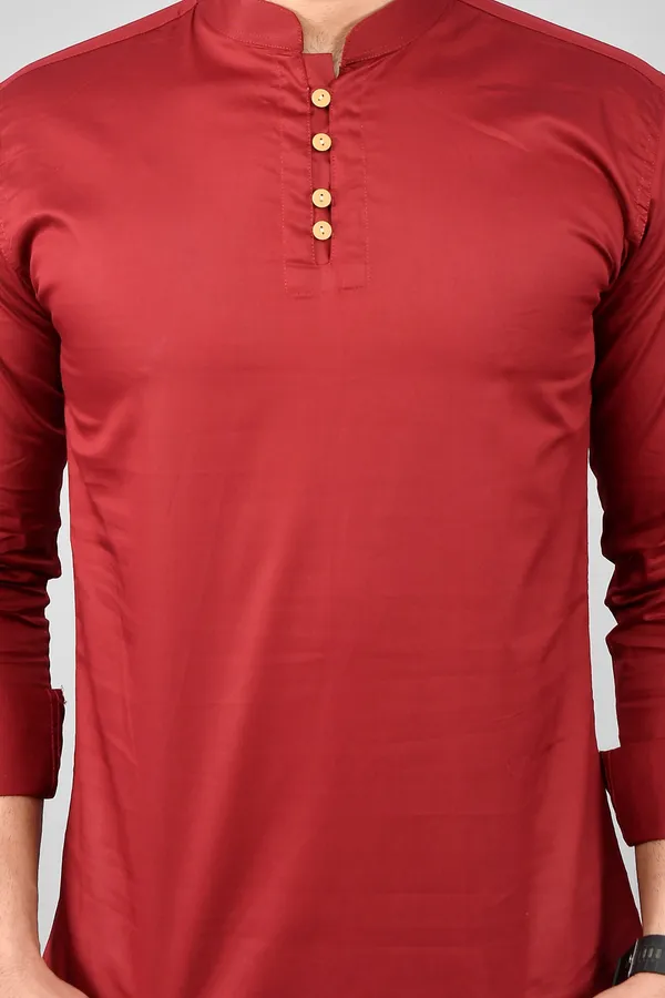 Men_Solid_Straight_Kurta_(Maroon)
