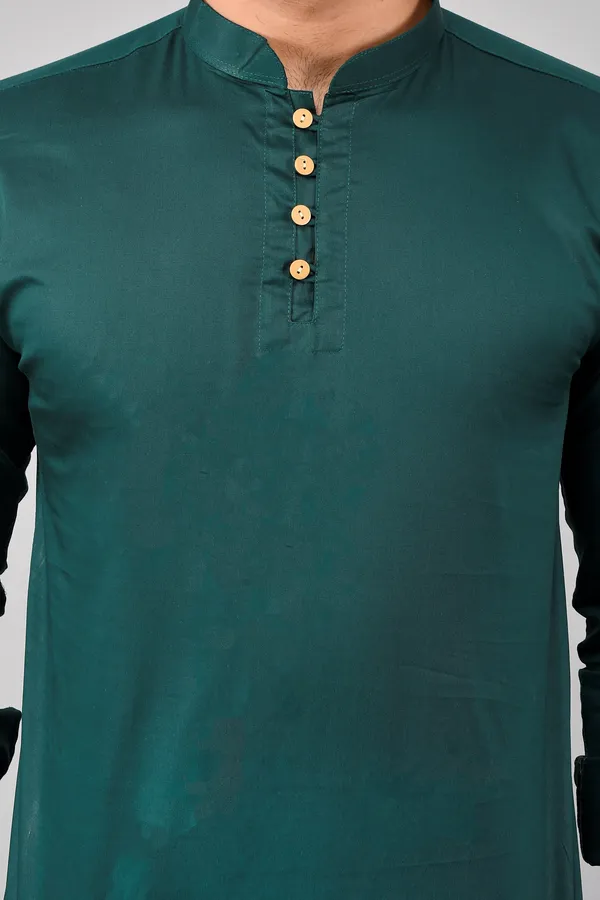 Men_Solid_Straight_Kurta_(Dark_Green)