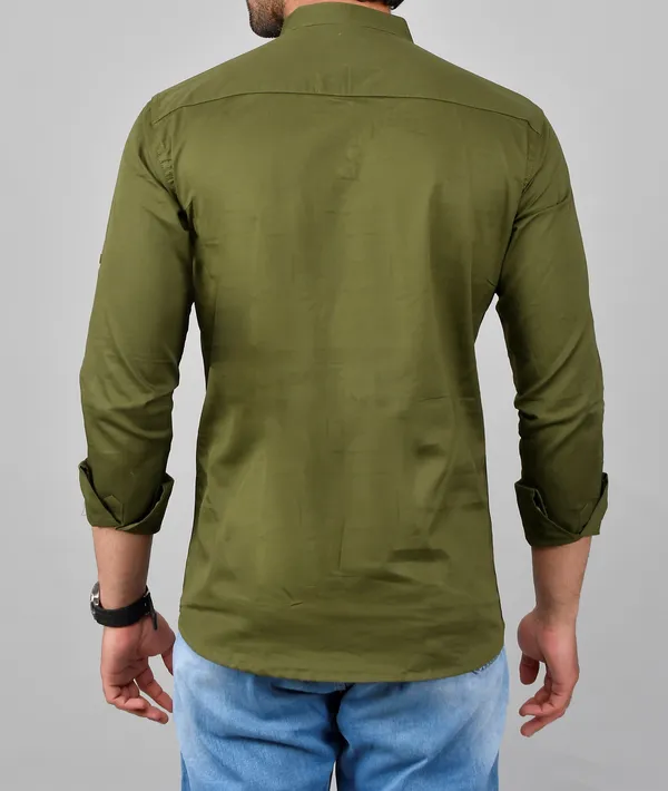 Men_Solid_Straight_Kurta_(Green)