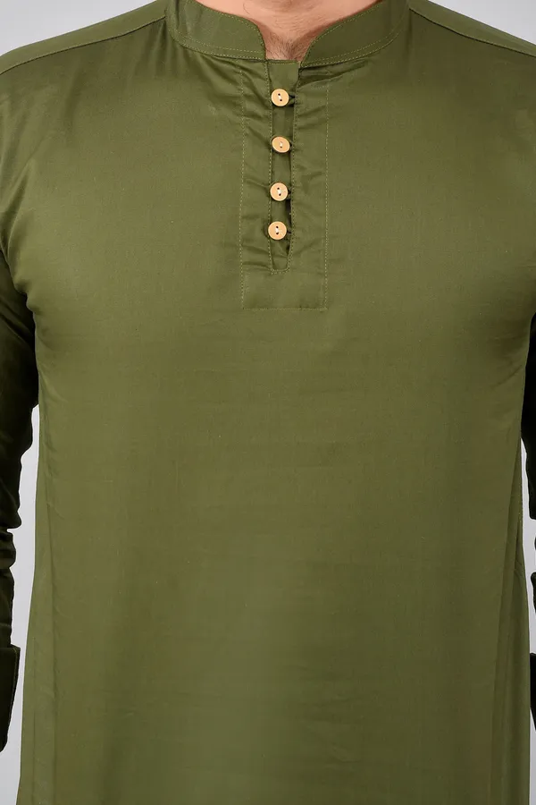 Men_Solid_Straight_Kurta_(Green)