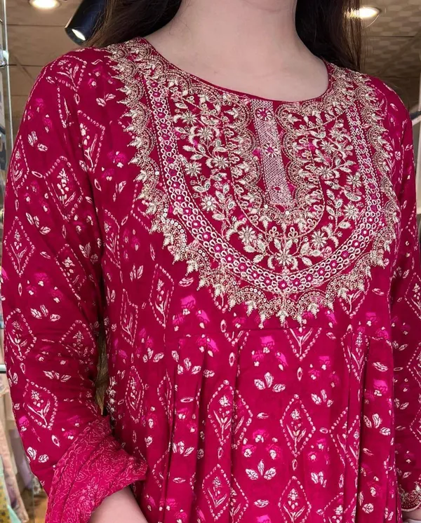 New_Beautiful_Machine_Embroidered_Printed_Kurta