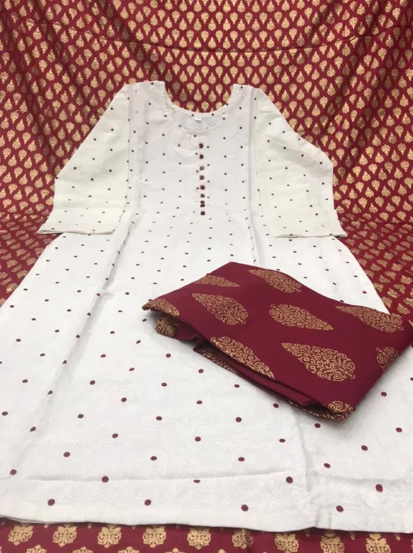 White_Color_Designer_Suits_and_Bottom_Readymade_Dupatta_sets