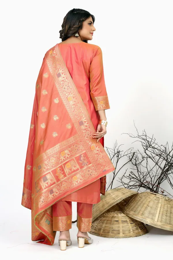 Green_color_pure_soft_silk_stitched_dress