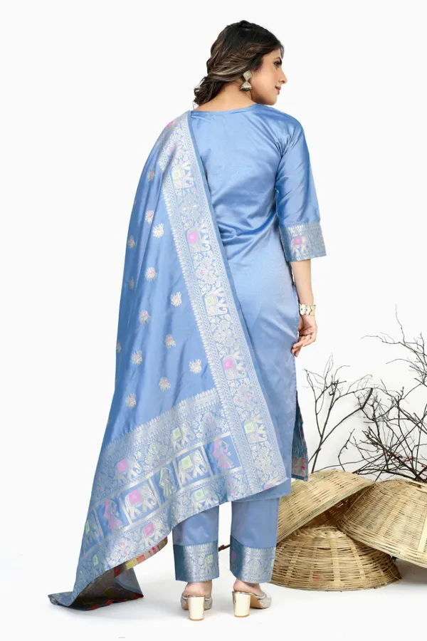 Green_color_pure_soft_silk_stitched_dress