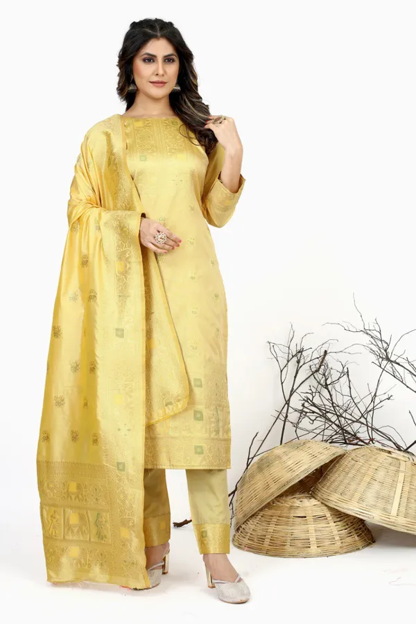 Green_color_pure_soft_silk_stitched_dress