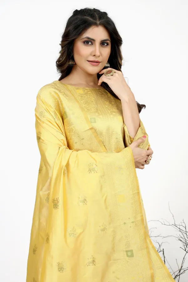 Green_color_pure_soft_silk_stitched_dress