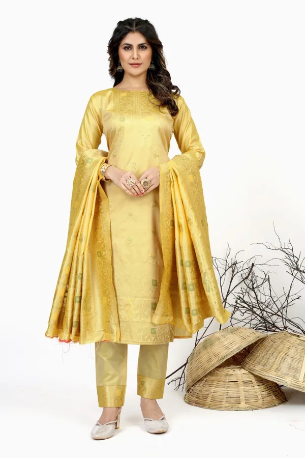 Green_color_pure_soft_silk_stitched_dress