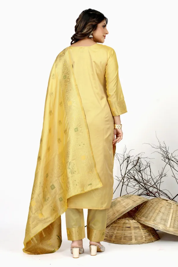 Green_color_pure_soft_silk_stitched_dress