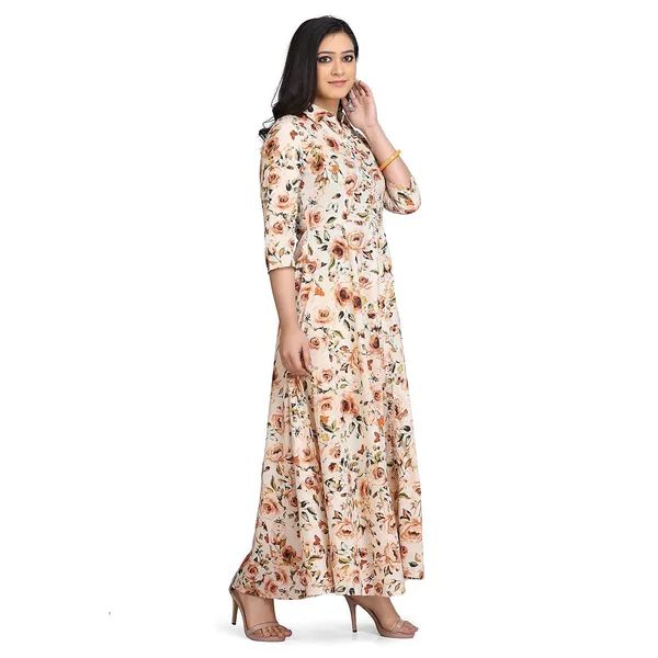 Off_White_Stylish_Flared_Dress_For_Women_Western_A-Line_Maxi_Long_Gown__Cotton_Dresses_For_Ladies_1_Piece_Dress