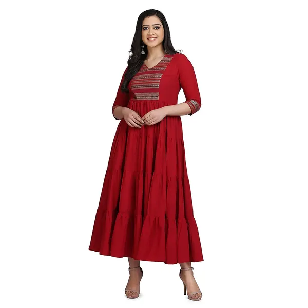 Maroon_Mangalgiri_Tiered_Dress_For_Women_Stylish_Tiered_Dress_For_Women_Western_A-Line_Maxi_Long_Gown__Mangalgiri_Cotton_Dresses_For_Ladies_1_Piece_Dress