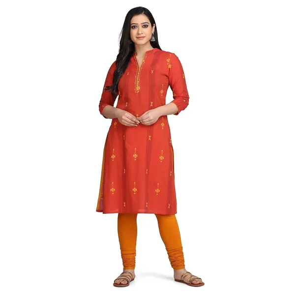 Coral_Mangalgiri_Kurta_For_Women_Readymade_South_Cotton_A-Line_Kurta__Mangalgiri_Cotton_Embroidered_Buti_For_Ladies_Printed_1_Pcs
