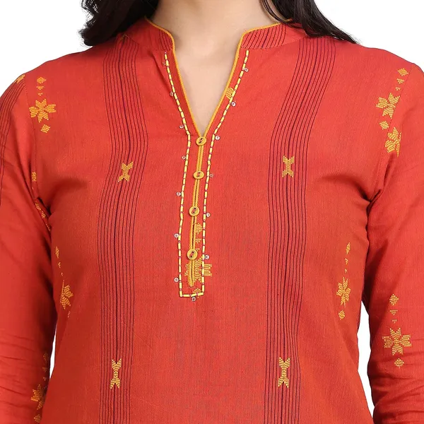 Coral_Mangalgiri_Kurta_For_Women_Readymade_South_Cotton_A-Line_Kurta__Mangalgiri_Cotton_Embroidered_Buti_For_Ladies_Printed_1_Pcs