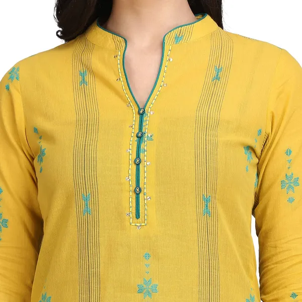 Yellow_Kurti_For_Women_Readymade_Embroidered_Buti_South_Cotton_A-Line_Kurta__Mangalgiri_Dressess_For_Ladies_Printed_1_Pcs