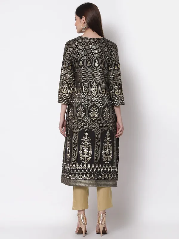 Black_Kurti_For_Women_Readymade_Straight_Salwar_Suit_Cotton_Slub_A-Line_Kurta_Only__Solid_Printed_Metallic_Foil_Kurta_1_Pcs