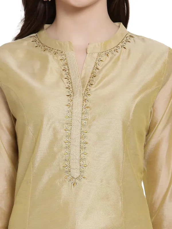 Beige_Gold_Chanderi_Silk_Anarkali_Kurta_Readymade_Outfit_Kurti_For_Women_Kurta_For_Ladies_Embroidery_1_Pcs