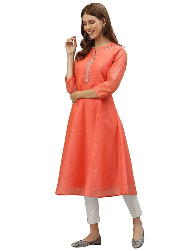Rose_Pink_Chanderi_Silk__Anarkali_Kurta_Readymade_Outfit_Cotton_Kurti_For_Women_Kurta_For_Ladies_Embroidery_1_Piece