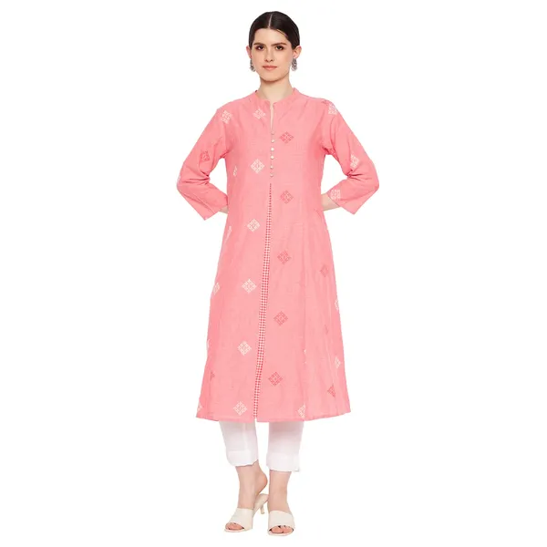 Pink_South_Cotton_Straight_Kurta__Readymade_Outfit_Cotton_Kurti_For_Women_Kurta_For_Ladies_Embroidery_1_Piece