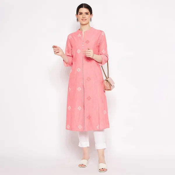 Pink_South_Cotton_Straight_Kurta__Readymade_Outfit_Cotton_Kurti_For_Women_Kurta_For_Ladies_Embroidery_1_Piece