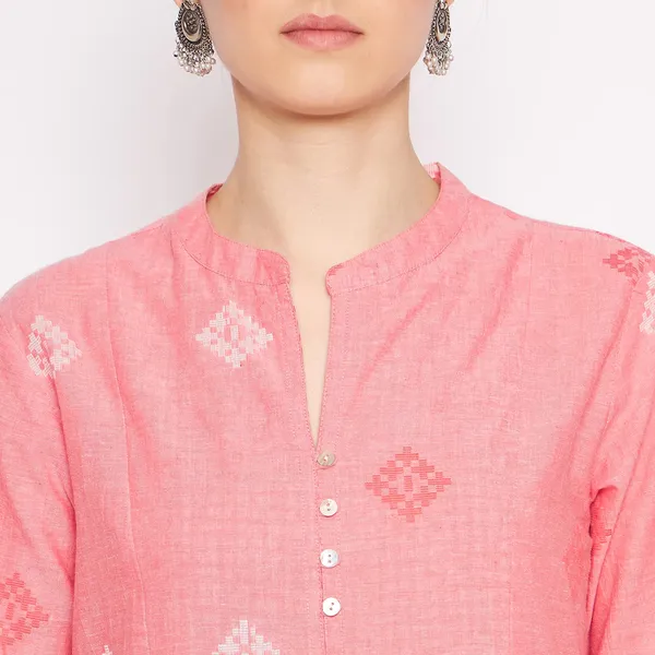 Pink_South_Cotton_Straight_Kurta__Readymade_Outfit_Cotton_Kurti_For_Women_Kurta_For_Ladies_Embroidery_1_Piece