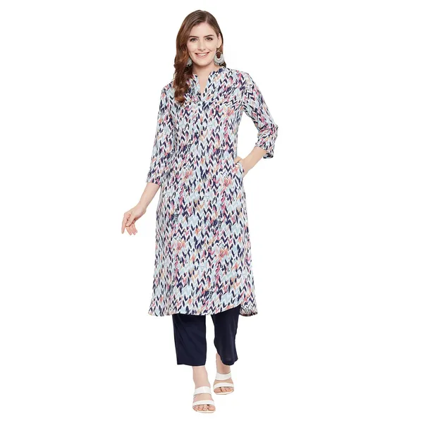 Blue_Kurti_Pant_Set_For_Women_Readymade_Straight_Salwar_Suit_Viscose_A-Line_Kurta__Printed_Kurta_With_Printed_Pants_2_Pcs_Set_Kurta
