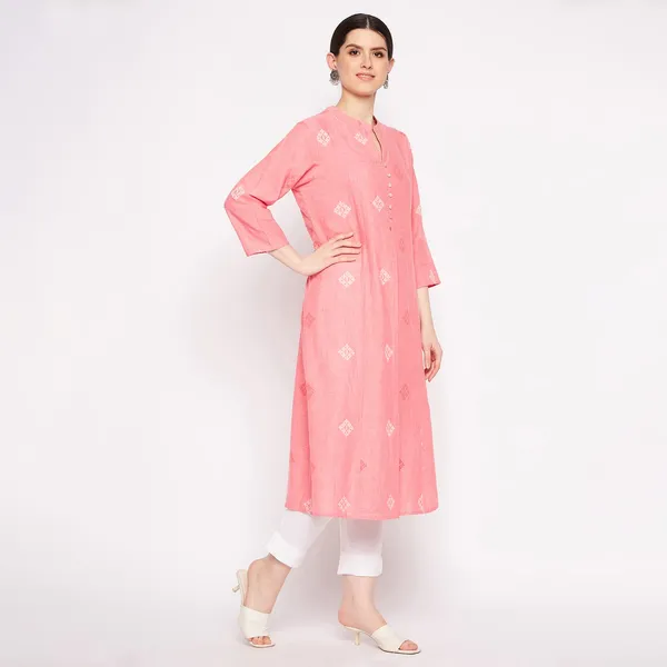 Pink_South_Cotton_Straight_Kurta_With_Pant_Readymade_Outfit_Cotton_Kurti_Set_For_Women_Kurta_Set_For_Ladies_Embroidery_2_Piece