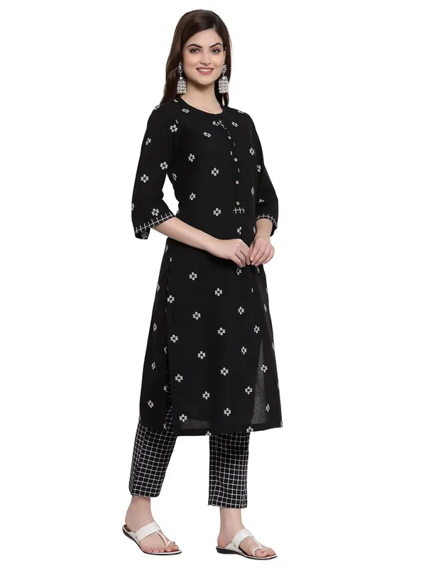 Black_Kurta_Pant_Set_For_Women_Readymade_Straight_Suit_Set_Mangalgiri_Cotton_A-Line_Kurta__Printed_2_Pcs_Set