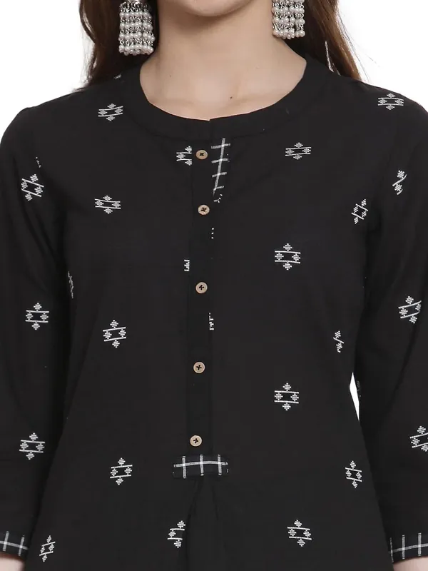 Black_Kurta_Pant_Set_For_Women_Readymade_Straight_Suit_Set_Mangalgiri_Cotton_A-Line_Kurta__Printed_2_Pcs_Set