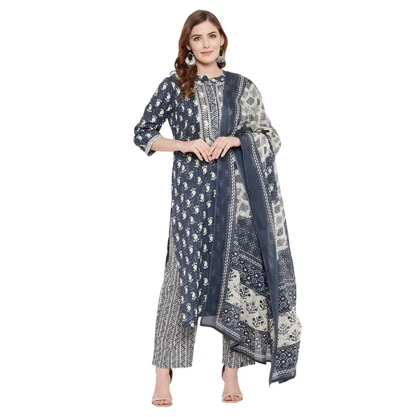 Indigo_Cotton_Straight_Suit_Set_With_Dupatta_Readymade_Kurti_Pant_Set_Cotton_Straight_Kurta__3_Piece_Set