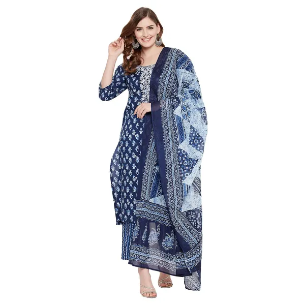 Navy_Blue_Cotton_Straight_Suit_Set_With_Dupatta_Readymade_Kurti_Pant_Set_Cotton_Straight_Kurta__3_Pcs_Set