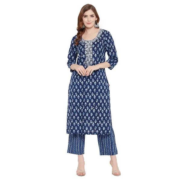 Navy_Blue_Cotton_Straight_Suit_Set_With_Dupatta_Readymade_Kurti_Pant_Set_Cotton_Straight_Kurta__3_Pcs_Set