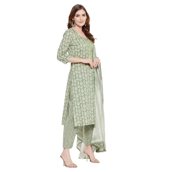 Sea_Green_Cotton_Straight_Suit_Set_With_Dupatta_Readymade_Kurti_Pant_Set_Cotton_Layered_Fushion_Kurta__3_Pcs_Set