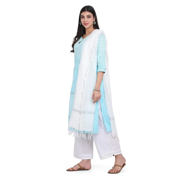 Turquoise_Cotton_Straight_Suit_Set_With_Dupatta_Readymade_Party_Outfit_Kurti_Palazoo_Set_Cotton_Kurta__3_Pcs_Set