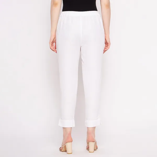 White_Linen_Solid_Pant_For_Women_Stylish_Latest_White_Soft_Linen_Pant_For_Girls_Regular_Fit_Casual_Trouser_For_Woman_Formal_Pant_For_Office