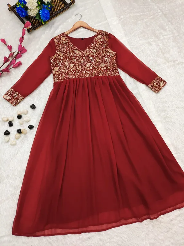 Rust_Akansha_Embroidery_Gown