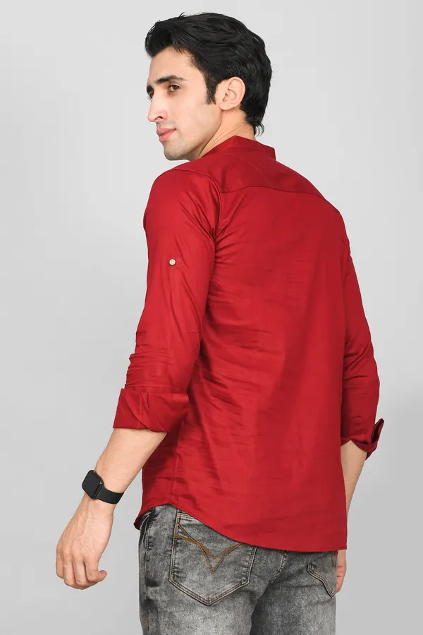 Men_Solid_Straight_Kurta_(Maroon)