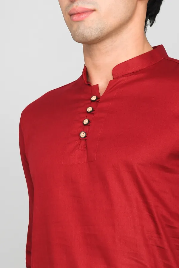 Men_Solid_Straight_Kurta_(Maroon)