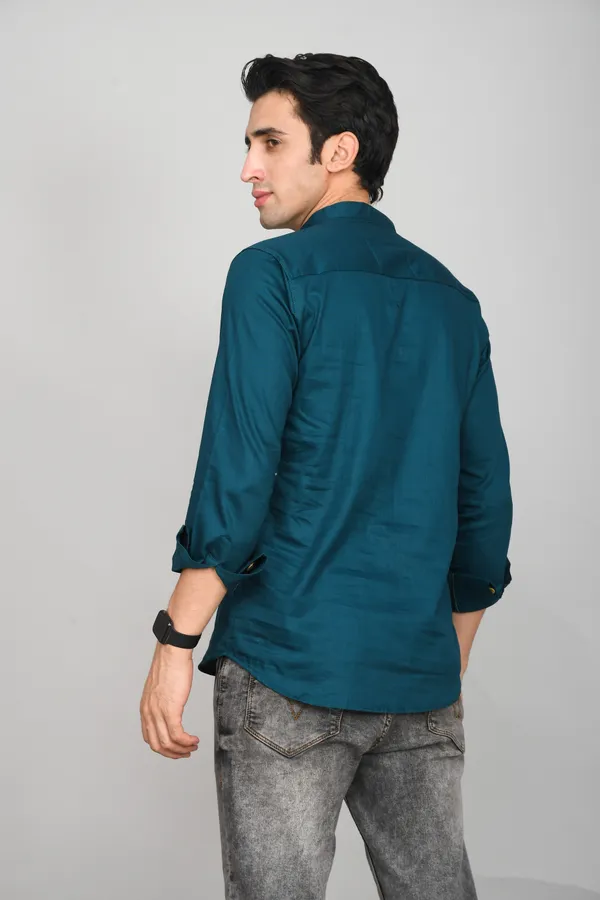 Men_Solid_Straight_Kurta_(Dark_Green)