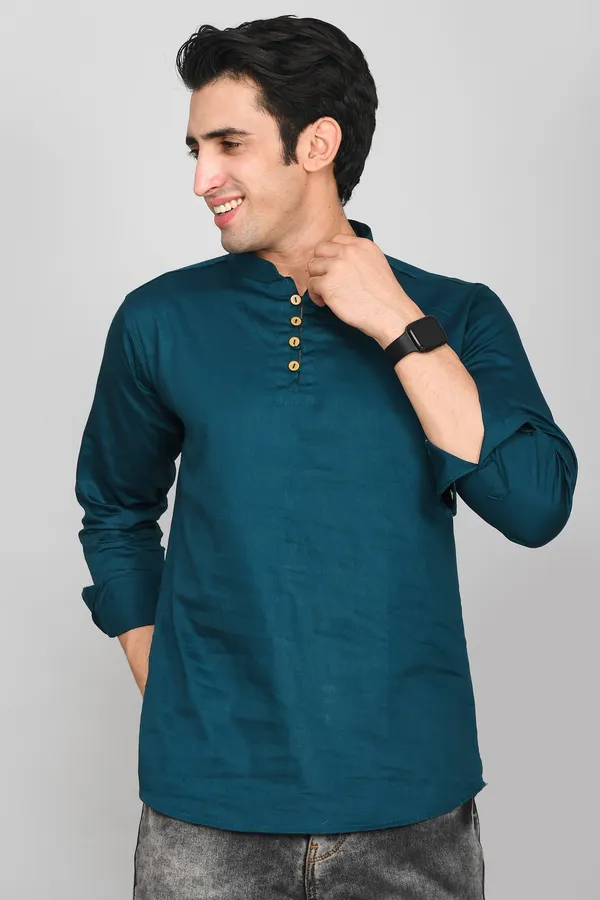 Men_Solid_Straight_Kurta_(Dark_Green)
