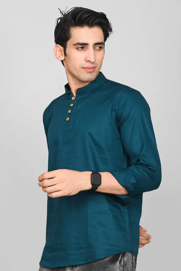 Men_Solid_Straight_Kurta_(Dark_Green)