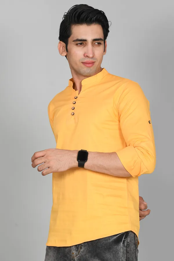 Men_Solid_Straight_Kurta_(Yellow)