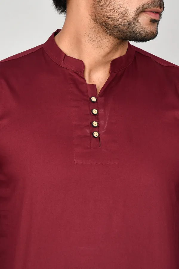 Men_Solid_Straight_Kurta_(Maroon)