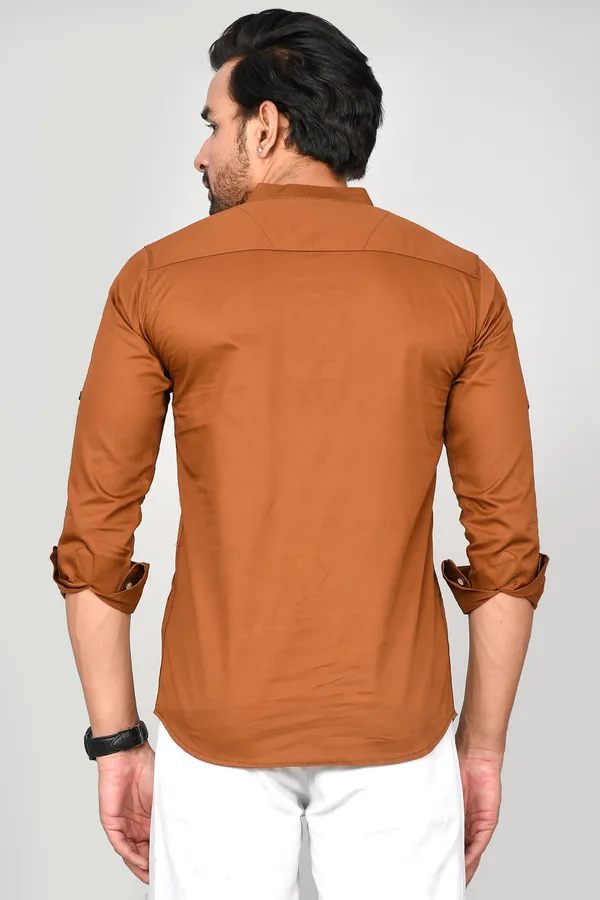 Men_Solid_Straight_Kurta_(Brown)