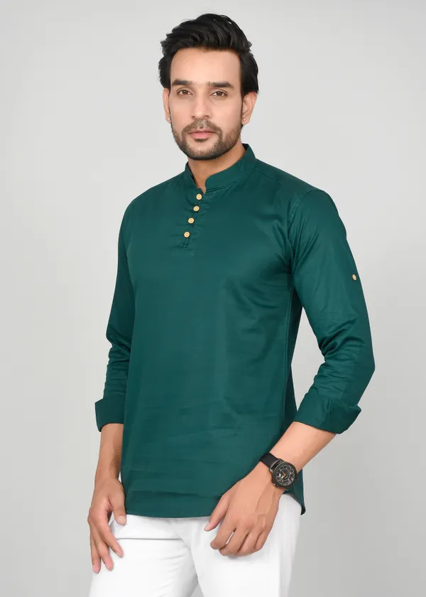 Men_Solid_Straight_Kurta_(Green)