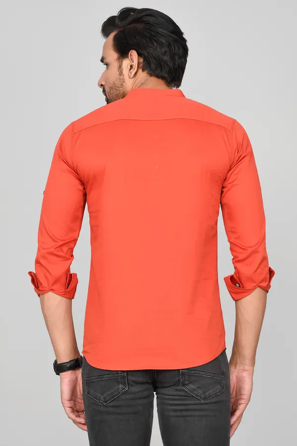 Men_Solid_Straight_Kurta_(Orange)