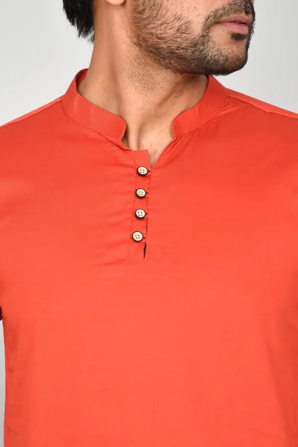 Men_Solid_Straight_Kurta_(Orange)