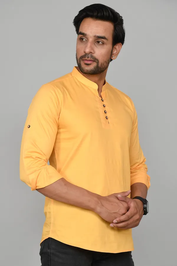 Men_Solid_Straight_Kurta_(Yellow)