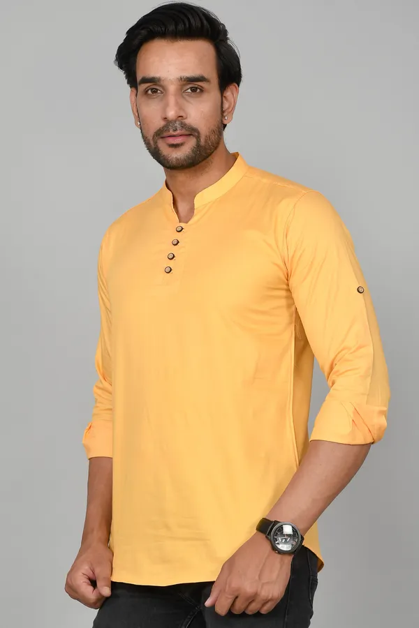 Men_Solid_Straight_Kurta_(Yellow)